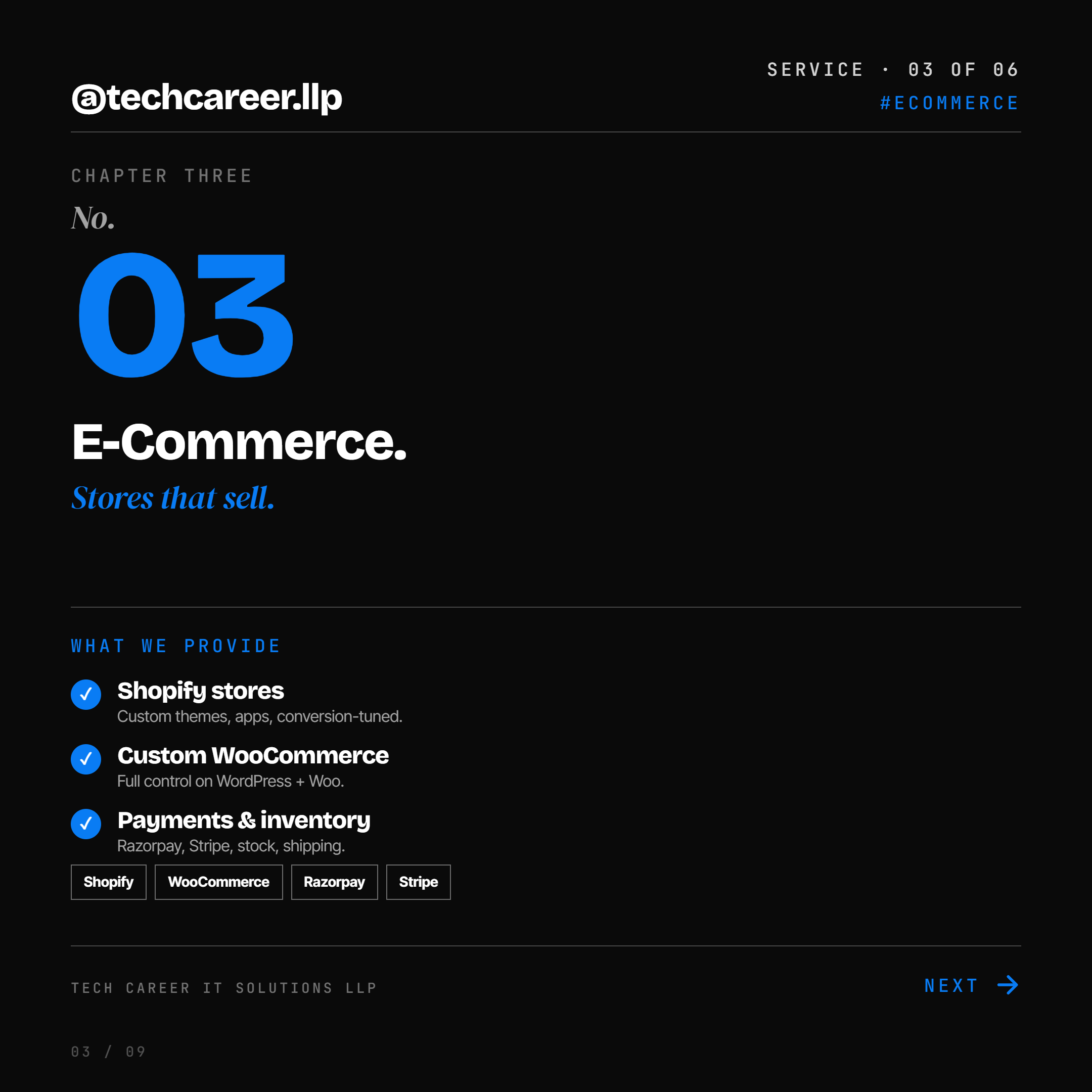 E-Commerce Solutions by Tech Career - Shopify and WooCommerce stores