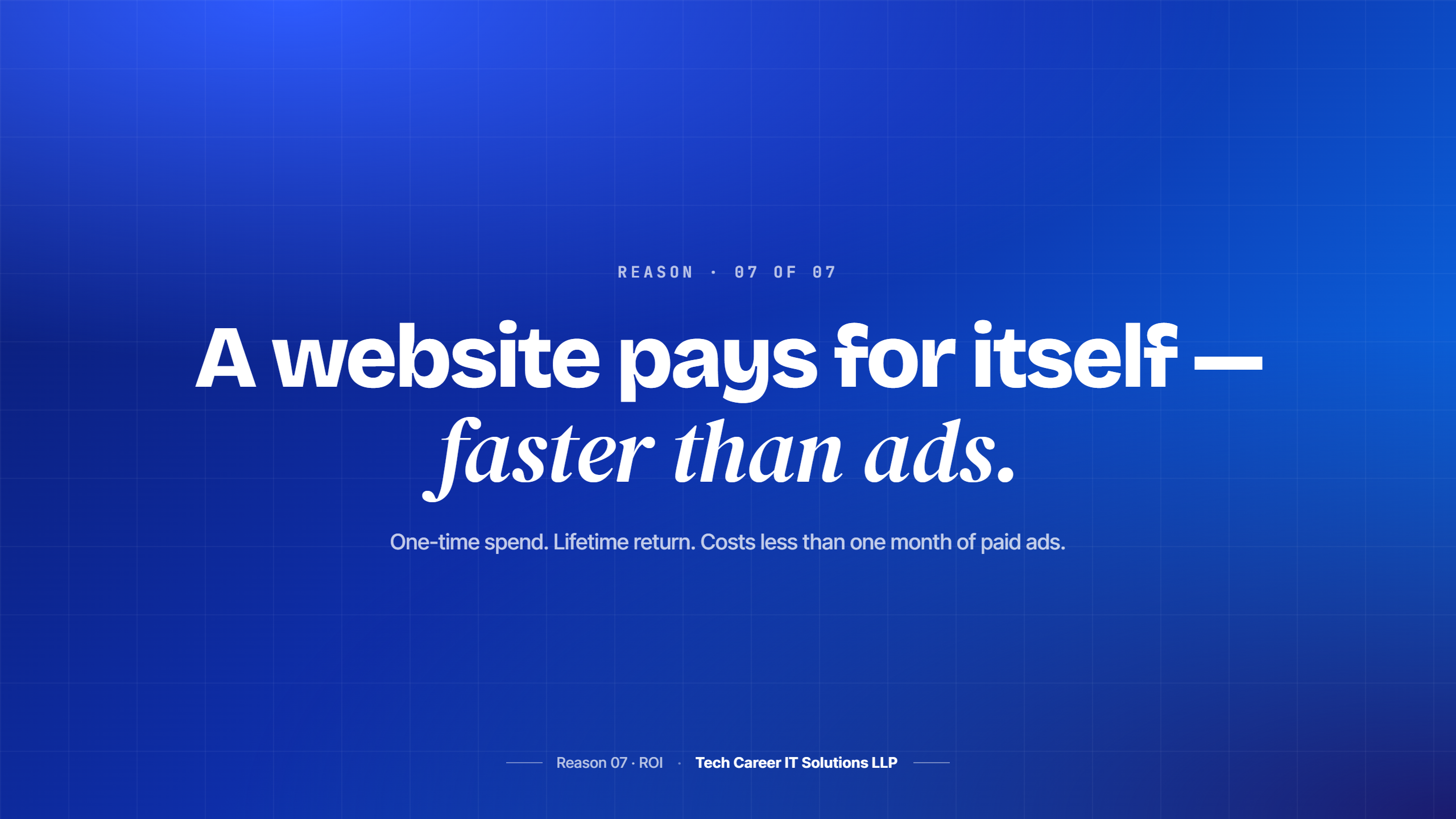 A website pays for itself faster than ads