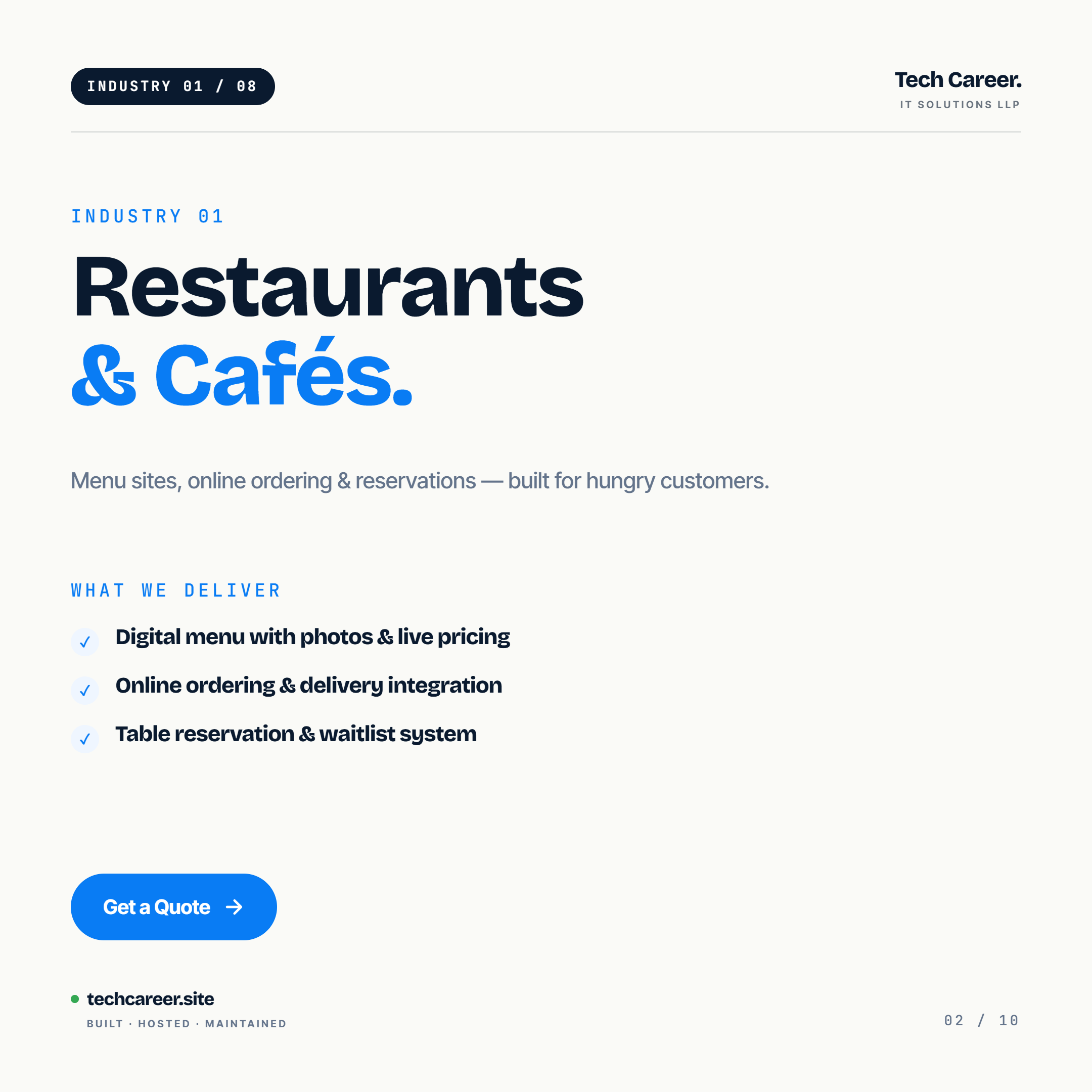 Digital Solutions for Restaurants and Cafes - Tech Career
