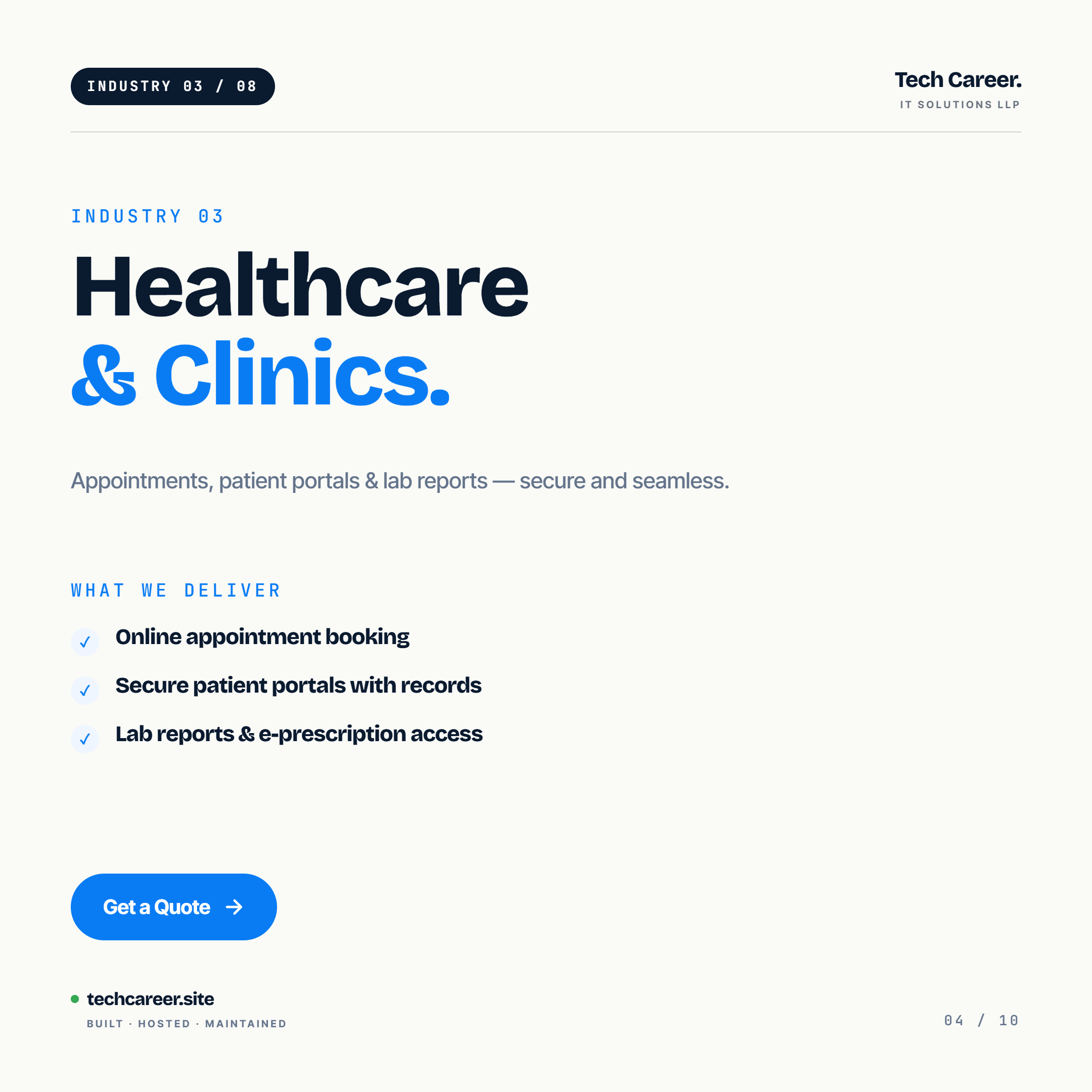 Healthcare and Clinic Digital Solutions by Tech Career
