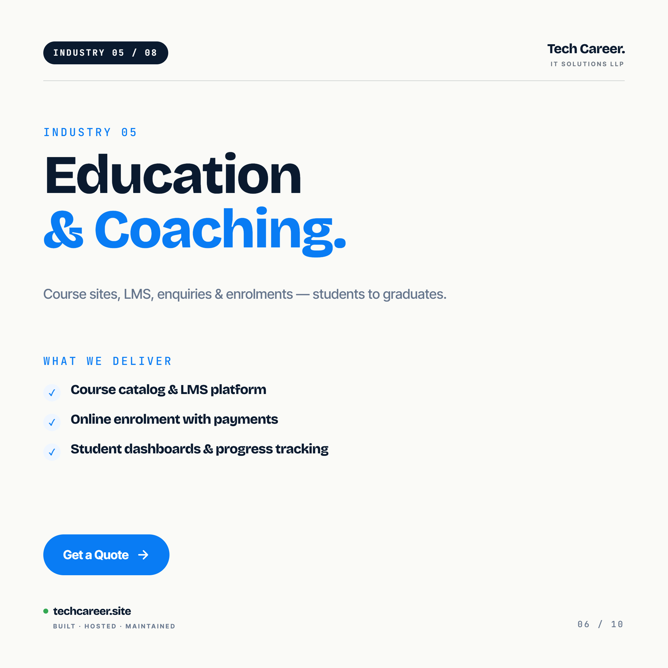 Education and Coaching Solutions by Tech Career